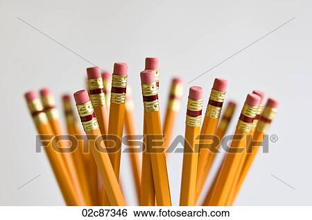 Tops of new orange HB lead pencils, on white background. View Large Photo Image Stock Photograph - Tops of new orange HB lead pencils, on white background.. Fotosearch