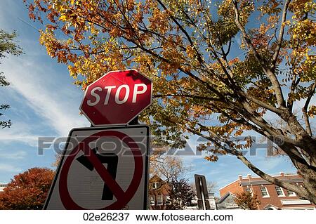 Stock Photo - Traffic signs in East Hamptons. Fotosearch