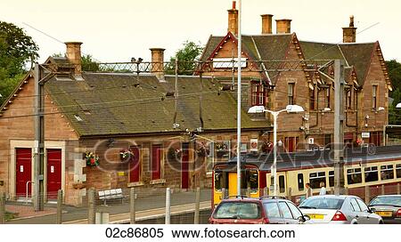 Train station, Uddingston, Glasgow, Scotland UK. View Large Photo Image Stock Photography - Train station, Uddingston, Glasgow, Scotland UK.. Fotosearch