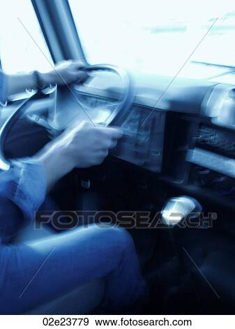 Truch driver with hands on sterring wheel. View Large Photo Image Stock Photo - Truch driver with hands on sterring wheel.. Fotosearch
