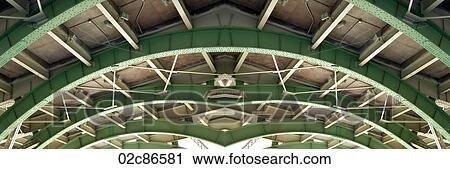 Stock Image - Underneath structure of bridge framework.. Fotosearch