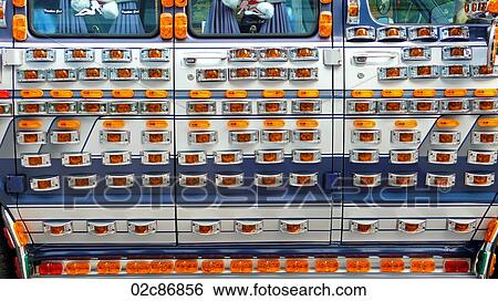 Van with hundreds of decorative reflectors. View Large Photo Image Stock Photograph - Van with hundreds of decorative reflectors.. Fotosearch