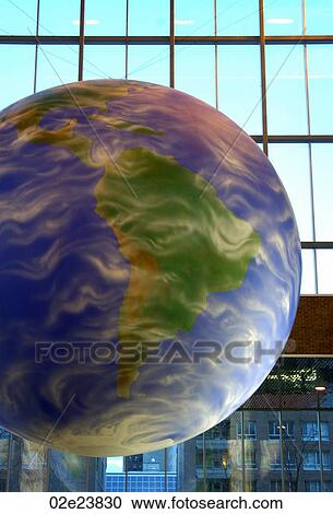 Very large suspended globe. View Large Photo Image Stock Image - Very large suspended globe.. Fotosearch