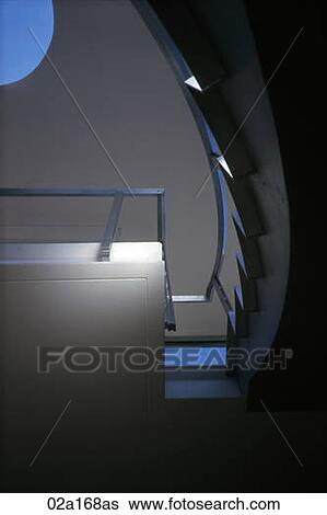View of staircase and railing from below View Large Photo Image Stock Photograph - View of staircase and railing from below. Fotosearch