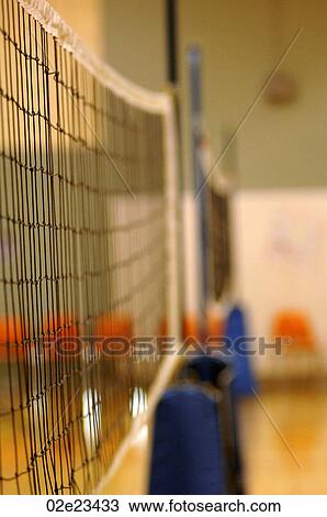Volleyball net in gymnasium. View Large Photo Image Stock Image - Volleyball net in gymnasium.. Fotosearch