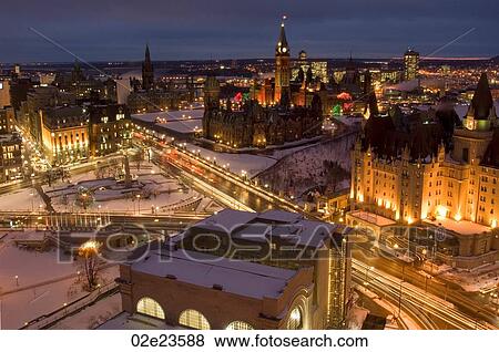 Stock Photo - Winter view of Ottawa, Canada's capital.. Fotosearch