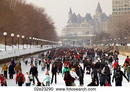 Winterlude skaters on Rideau Canal skate-way, Ottawa Canada. View Large Photo Image Stock Image - Winterlude skaters on Rideau Canal skate-way, Ottawa Canada.. Fotosearch