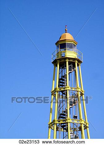 Stock Image - Yellow lighthouse.. Fotosearch