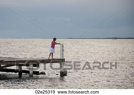 Young girl on a pier at Placencia in Belize View Large Photo Image Stock Photo - Young girl on a pier at Placencia in Belize. Fotosearch