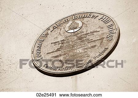 Zakim Bunker Hill Bridge Commerative Plaque Boston, Massachusetts, USA View Large Photo Image Stock Image - Zakim Bunker Hill Bridge Commerative Plaque Boston, Massachusetts, USA. Fotosearch