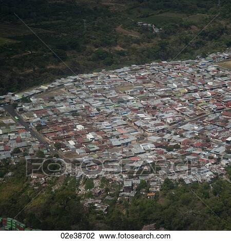 Aerial view of dwellings in Costa Rica View Large Photo Image Stock Image - Aerial view of dwellings in Costa Rica . Fotosearch