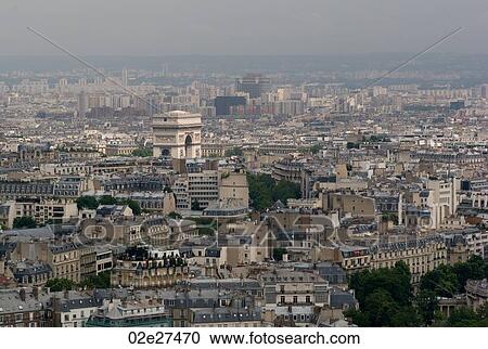 Stock Image - Aerial view of Paris France. Fotosearch
