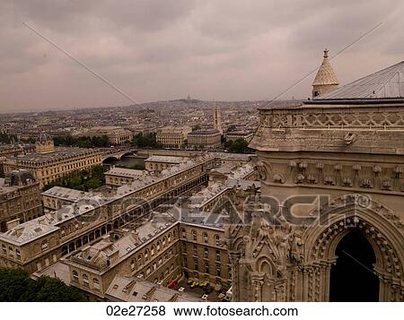 Stock Photo - Aerial view of Paris France. Fotosearch