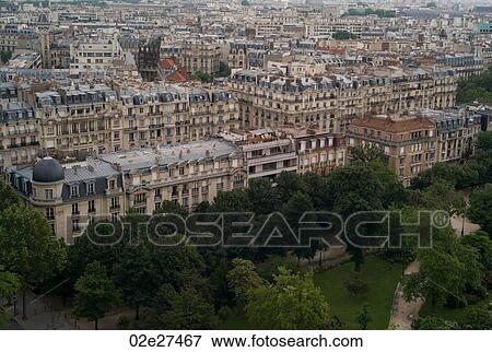 Stock Photo - Aerial view of Paris France. Fotosearch