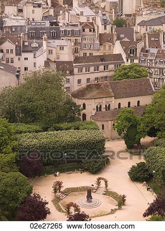 Stock Photography - Aerial view of Paris France. Fotosearch