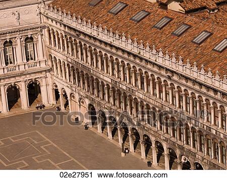 Aerial view of Piazza San Marko in Venice View Large Photo Image Stock Image - Aerial view of Piazza San Marko in Venice. Fotosearch