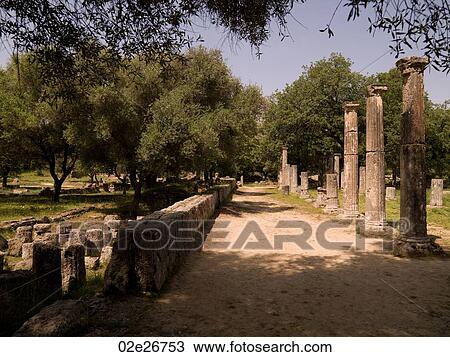 Stock Image - Ancient ruins in Katakolon. Fotosearch