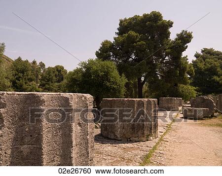 Stock Image - Ancient ruins in Katakolon. Fotosearch