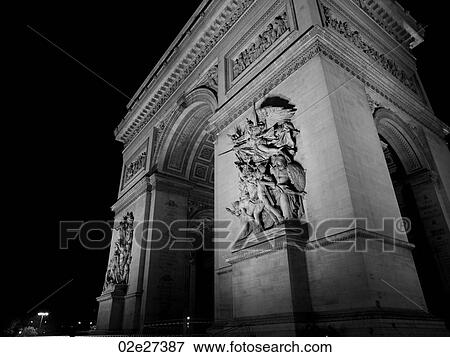 Arc de Triomphe at night View Large Photo Image Stock Photo - Arc de Triomphe at night. Fotosearch