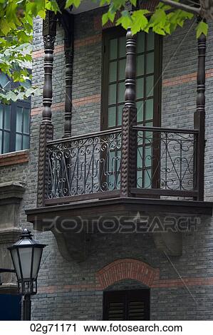 Balcony of a building at Shanghai French Concession, Shanghai, China View Large Photo Image Stock Image - Balcony of a building at Shanghai French Concession, Shanghai, China. Fotosearch