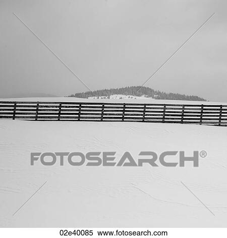 Stock Photography - Barrior fence in Vail, Colorado. Fotosearch