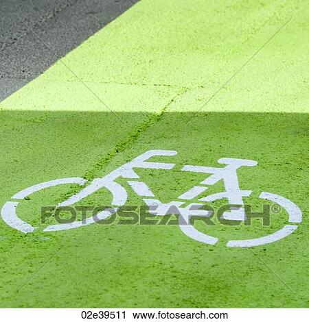 Bicycle stencil on path View Large Photo Image Stock Image - Bicycle stencil on path. Fotosearch