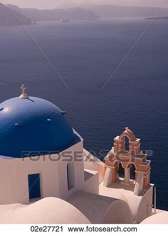 Blue dome on building in Santorini Greece View Large Photo Image Stock Image - Blue dome on building in Santorini Greece. Fotosearch