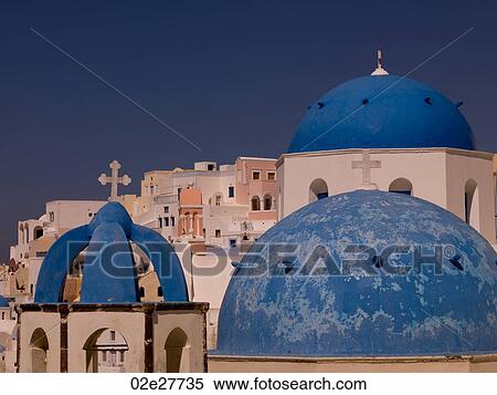 Blue dome on church in Santorini Greece View Large Photo Image Stock Photography - Blue dome on church in Santorini Greece. Fotosearch
