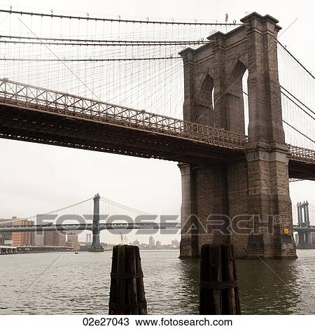 Stock Image - Brooklyn Bridge in Manhattan, New York City, U. S. A.. Fotosearch
