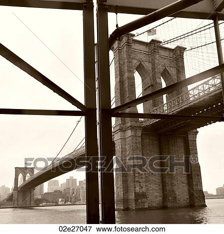 Stock Photo - Brooklyn Bridge in Manhattan, New York City, U. S. A.. Fotosearch