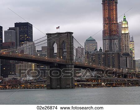 Picture - Brooklyn Bridge in New York City, U. S. A.. Fotosearch