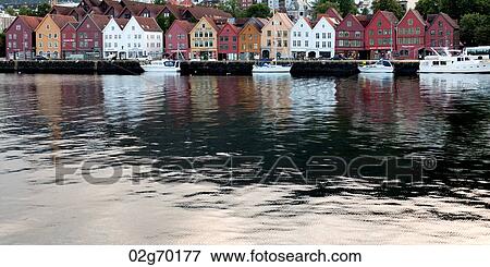 Buildings at the waterfront, Bryggen, Bergen, Norway View Large Photo Image Stock Photo - Buildings at the waterfront, Bryggen, Bergen, Norway. Fotosearch