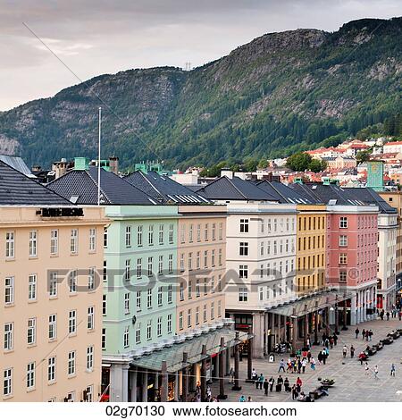Buildings in a city, Bergen, Norway View Large Photo Image Stock Image - Buildings in a city, Bergen, Norway. Fotosearch