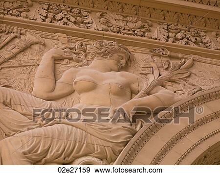 Stock Photo - Carving on the Arc de Triomphe in Paris France. Fotosearch