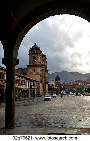 Cathedral in a city, Church De La Compania De Jesus, Plaza de Armas, Cuzco, Peru View Large Photo Image Stock Image - Cathedral in a city, Church De La Compania De Jesus, Plaza de Armas, Cuzco, Peru. Fotosearch