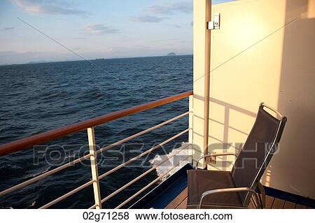 Chair on the deck of cruise ship Silver Shadow, East China Sea View Large Photo Image Stock Photo - Chair on the deck of cruise ship Silver Shadow, East China Sea. Fotosearch