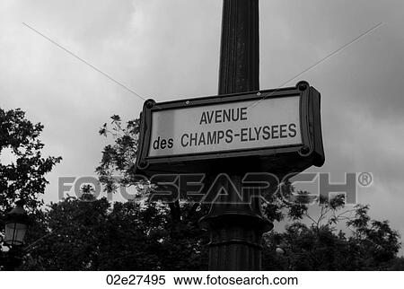 Champs Elysee sign in Paris France View Large Photo Image Stock Photography - Champs Elysee sign in Paris France. Fotosearch