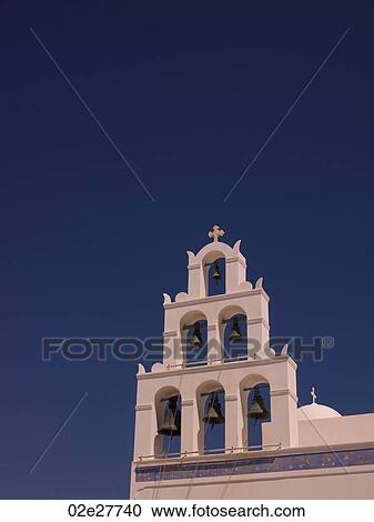 Church bell tower in Santorini Greece View Large Photo Image Stock Image - Church bell tower in Santorini Greece. Fotosearch