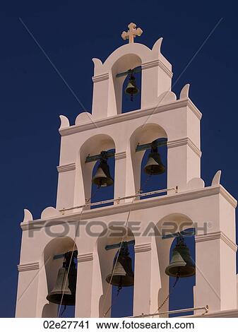 Church bell tower in Santorini Greece View Large Photo Image Stock Image - Church bell tower in Santorini Greece. Fotosearch