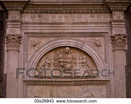 Stock Image - Circular window in Naples. Fotosearch