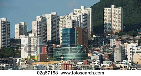 Stock Photo - City skyline, Busan, Yeongnam, South Korea. Fotosearch