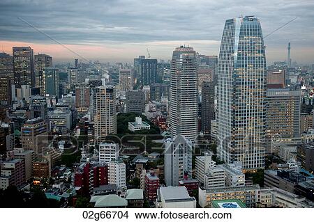 City skyline viewed from the Tokyo Tower, Minato Ward, Tokyo, Japan View Large Photo Image Picture - City skyline viewed from the Tokyo Tower, Minato Ward, Tokyo, Japan. Fotosearch