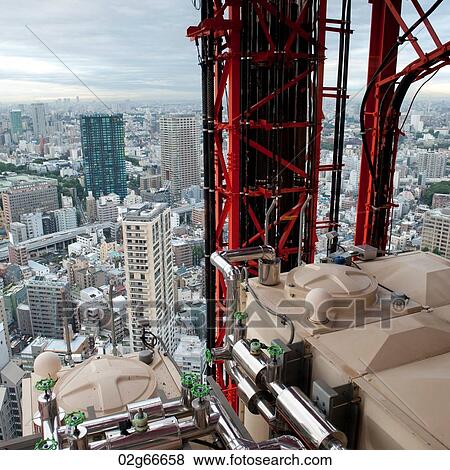 City skyline viewed from the Tokyo Tower, Minato Ward, Tokyo, Japan View Large Photo Image Stock Photo - City skyline viewed from the Tokyo Tower, Minato Ward, Tokyo, Japan. Fotosearch