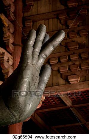 Picture - Close-up of a hand of Buddha statue in Todaiji Temple, Nara, Japan. Fotosearch