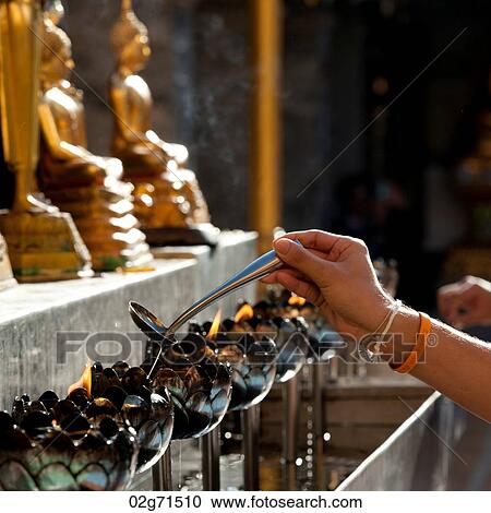 Close-up of a person's hand pouring oil into an oil lamp at Wat Phrathat Doi Suthep, Chiang Mai, Thailand View Large Photo Image Stock Image - Close-up of a person's hand pouring oil into an oil lamp at Wat Phrathat Doi Suthep, Chiang Mai, Thailand. Fotosearch