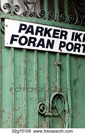 Close-up of a sign mounted on a gate, Bergen, Norway View Large Photo Image Stock Photo - Close-up of a sign mounted on a gate, Bergen, Norway. Fotosearch