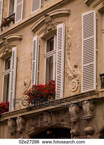 Stock Photograph - Close-up of building in Paris France. Fotosearch