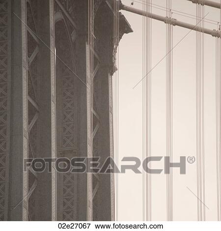 Stock Photo - Close up of Manhattan Bridge. . Fotosearch