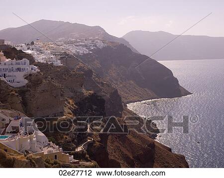 Coastline in Santorini Greece View Large Photo Image Stock Image - Coastline in Santorini Greece. Fotosearch