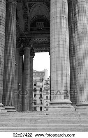 Stock Image - Columns of the Patheon in Paris France. Fotosearch